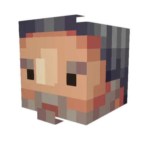 Bumcracks Minecraft avatar head, 3D render