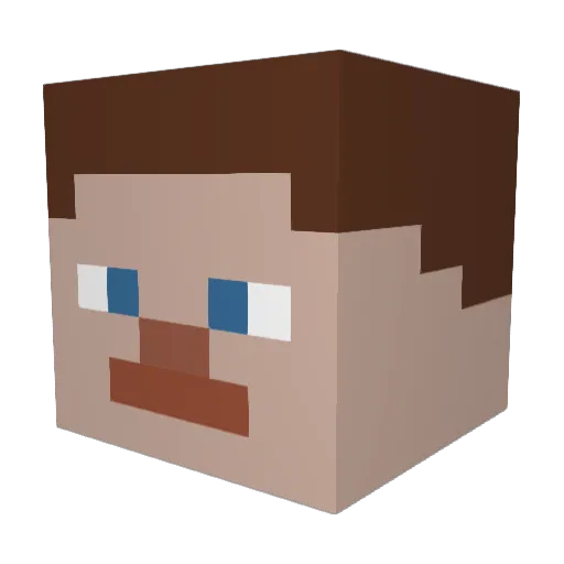Bumex Minecraft avatar head, 3D render