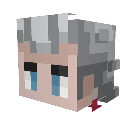 Bumfizzles Minecraft avatar head, 3D render