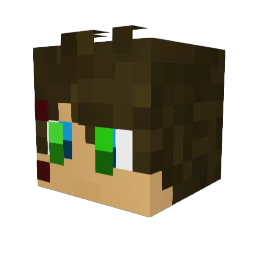 Bumketsu Minecraft avatar head, 3D render
