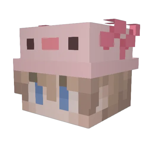 BunBunBu Minecraft avatar head, 3D render