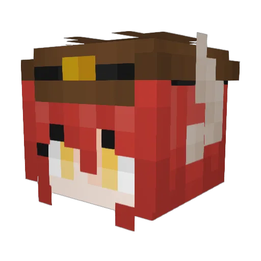 BunF0x Minecraft avatar head, 3D render