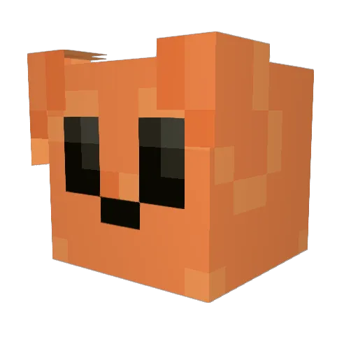 Bunai Minecraft avatar head, 3D render