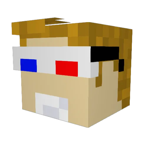 BunanaBiz Minecraft avatar head, 3D render