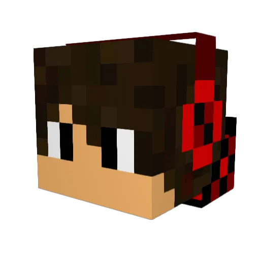 Bunansa Minecraft avatar head, 3D render