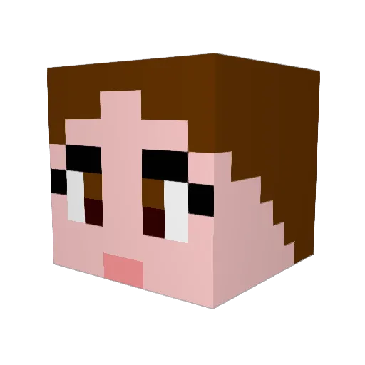 Bunbun4 Minecraft avatar head, 3D render