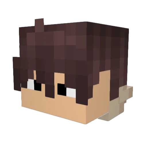 BunchaSticc Minecraft avatar head, 3D render
