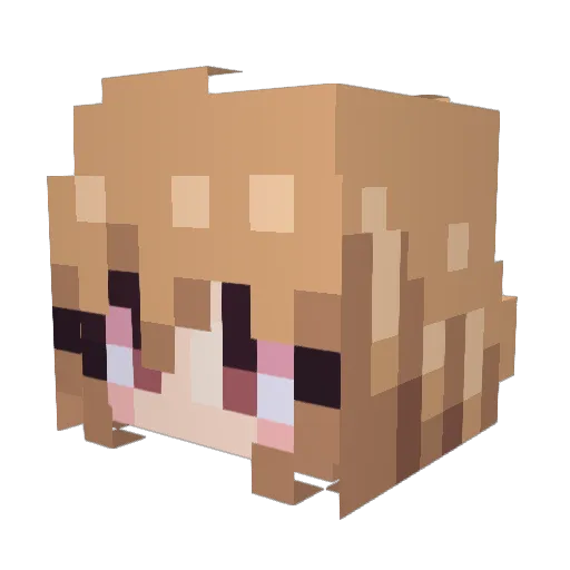 BunchuGit Minecraft avatar head, 3D render