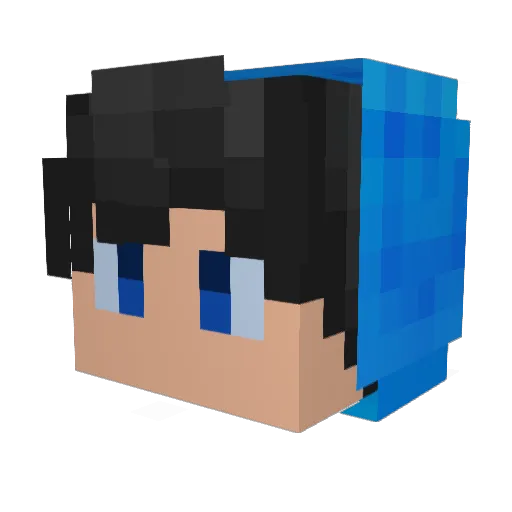 Buncik Minecraft avatar head, 3D render