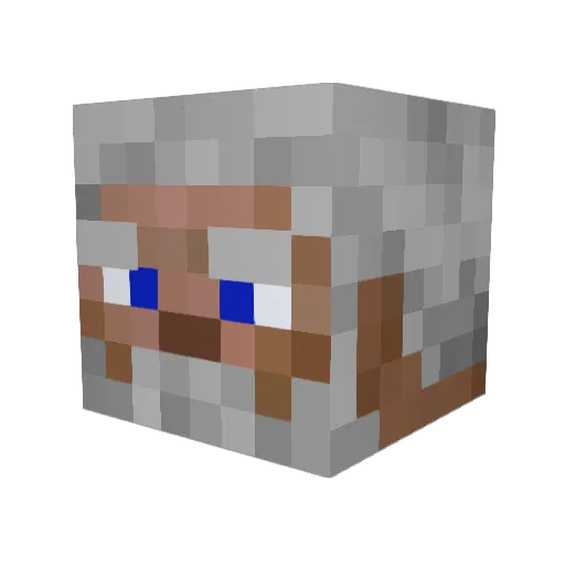 Bundass Minecraft avatar head, 3D render
