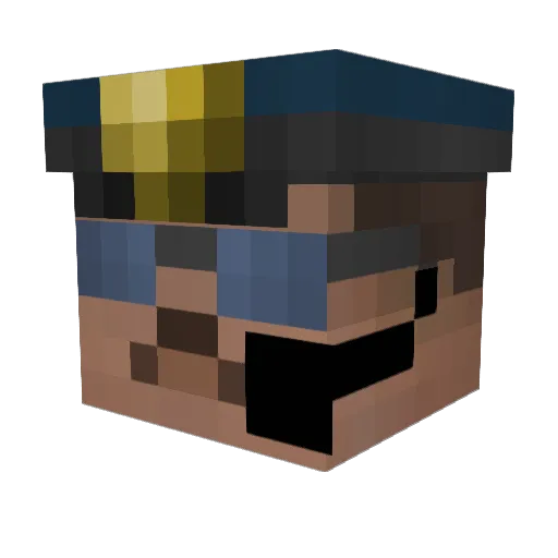 Bundespolizei Minecraft avatar head, 3D render