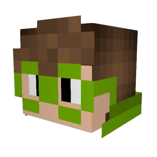 BungBus Minecraft avatar head, 3D render