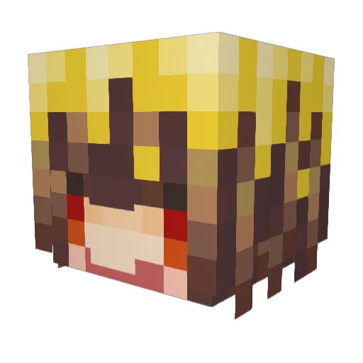 Bungppang Minecraft avatar head, 3D render