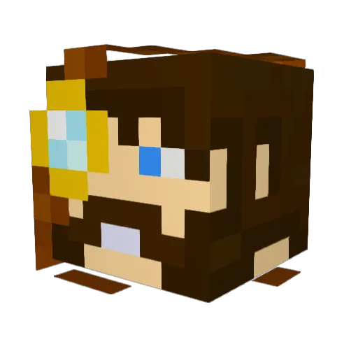Bungwizard Minecraft avatar head, 3D render