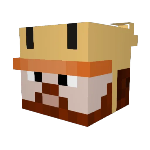 BunkerKipo Minecraft avatar head, 3D render