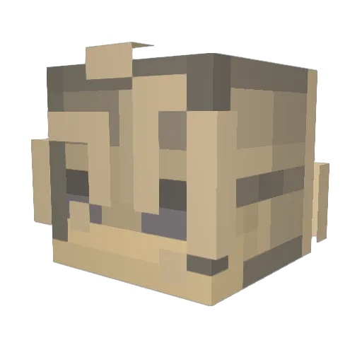 Bunlow_ Minecraft avatar head, 3D render