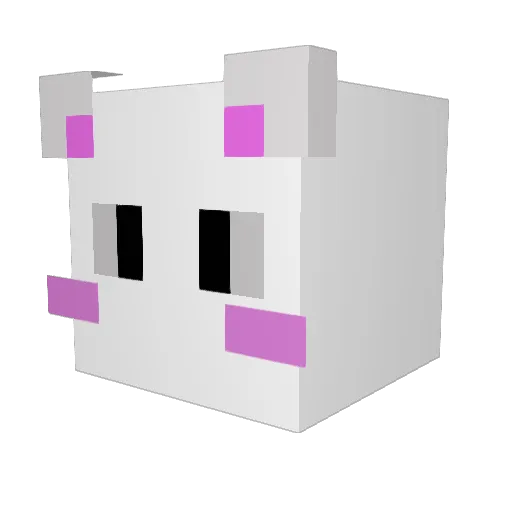 Bunne Minecraft avatar head, 3D render