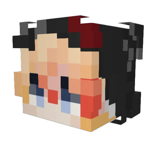 Bunniicula Minecraft avatar head, 3D render