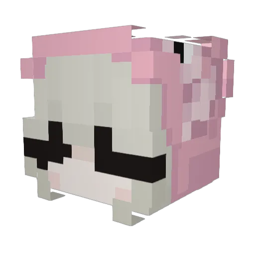 Bunniily Minecraft avatar head, 3D render