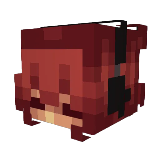 Bunno_ie Minecraft avatar head, 3D render