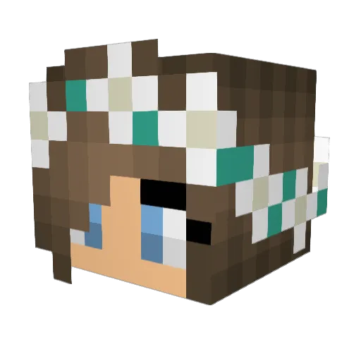 Bunny1001 Minecraft avatar head, 3D render