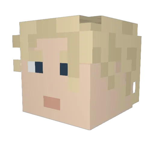 BunnyB3ans Minecraft avatar head, 3D render