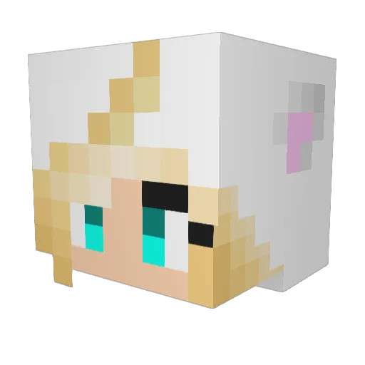 BunnyBeam Minecraft avatar head, 3D render