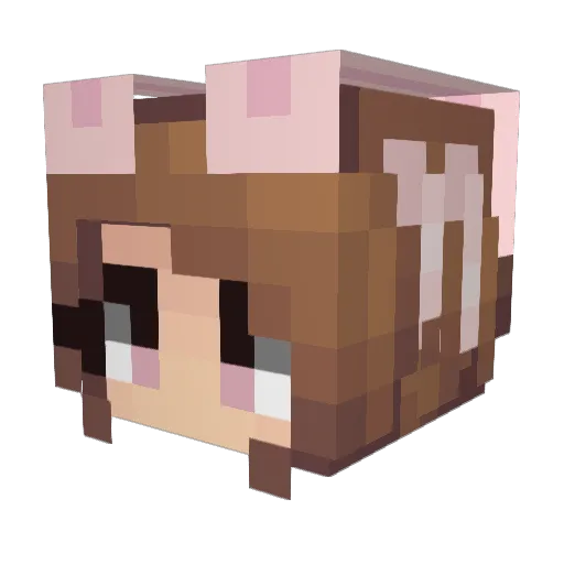 BunnyHiccup Minecraft avatar head, 3D render