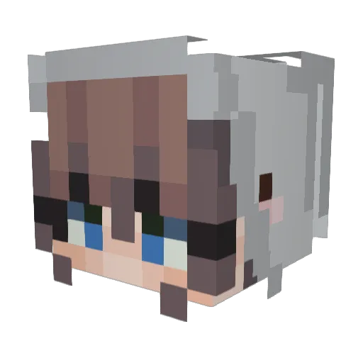 BunnyKaya Minecraft avatar head, 3D render