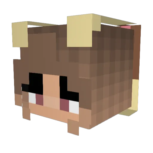 BunnyMori Minecraft avatar head, 3D render