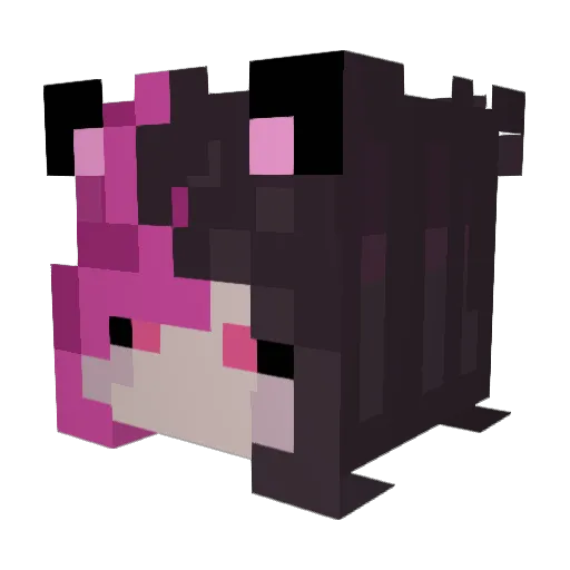 BunnyPuffy Minecraft avatar head, 3D render