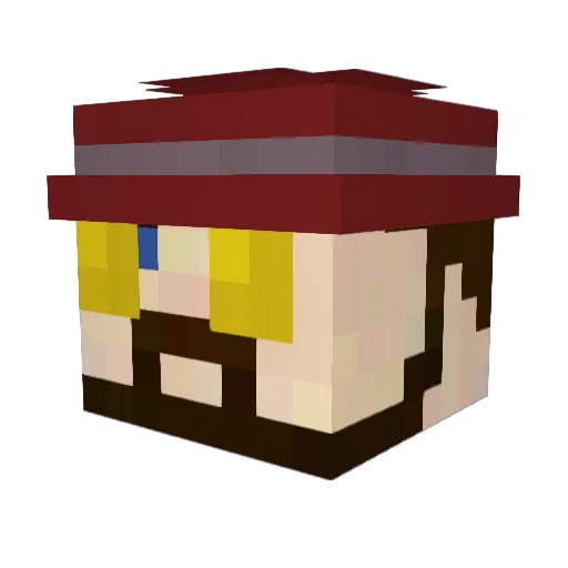 BunnyVulture Minecraft avatar head, 3D render