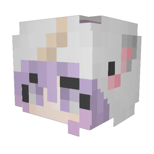BunnyWang Minecraft avatar head, 3D render