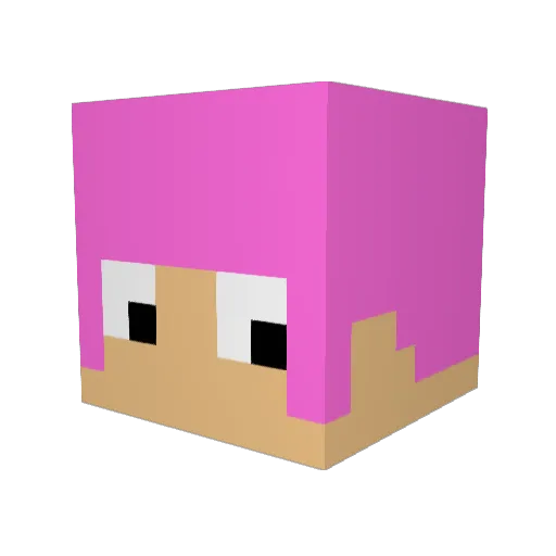 Bunnyfufufu Minecraft avatar head, 3D render