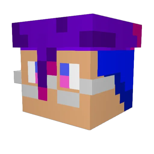 Bunnyohm2 Minecraft avatar head, 3D render