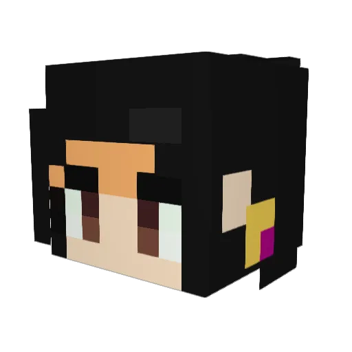 Bunnyto Minecraft avatar head, 3D render