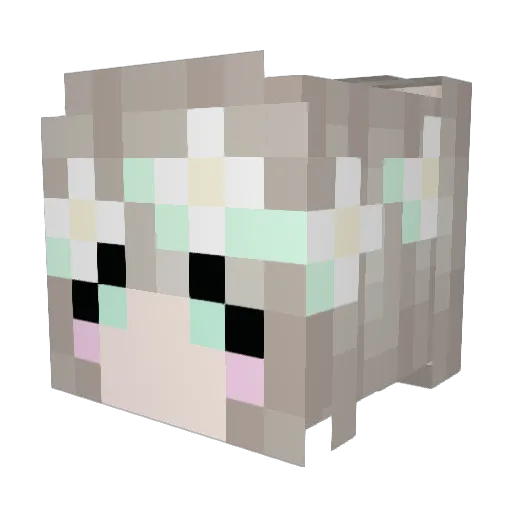 Bunnytoto Minecraft avatar head, 3D render