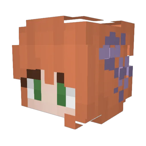 BunnyyCake Minecraft avatar head, 3D render