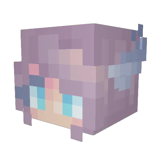 BuntesZebrachen Minecraft avatar head, 3D render