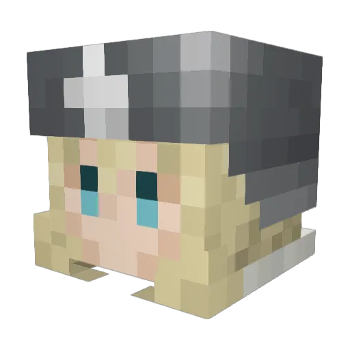 BupBup3321 Minecraft avatar head, 3D render