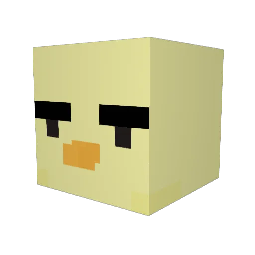 Bupger Minecraft avatar head, 3D render