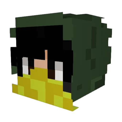 Buppducc Minecraft avatar head, 3D render
