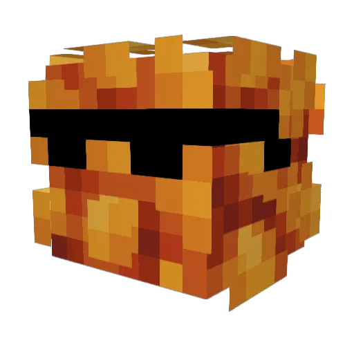 Buppito Minecraft avatar head, 3D render
