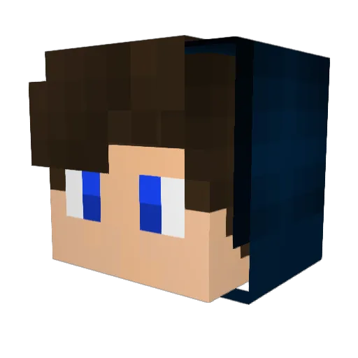 Burakea Minecraft avatar head, 3D render