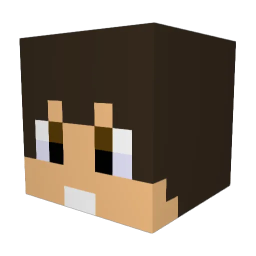 BurakoHana Minecraft avatar head, 3D render