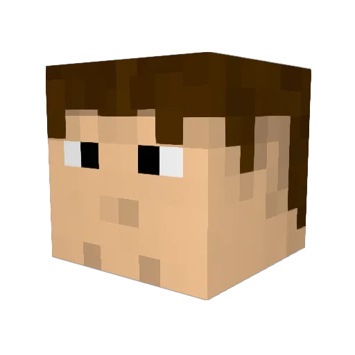 Buraw Minecraft avatar head, 3D render