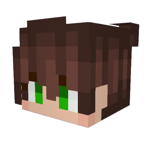BurbatedPC Minecraft avatar head, 3D render