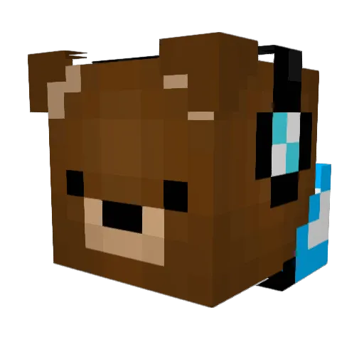 Burberrys Minecraft avatar head, 3D render