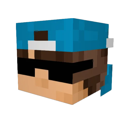 BurchiHD Minecraft avatar head, 3D render