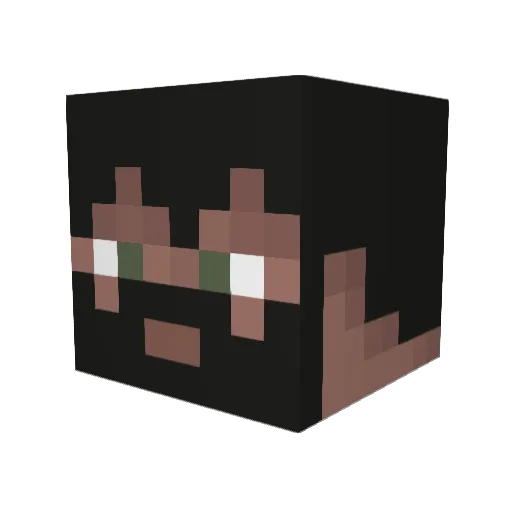 Burck7B Minecraft avatar head, 3D render
